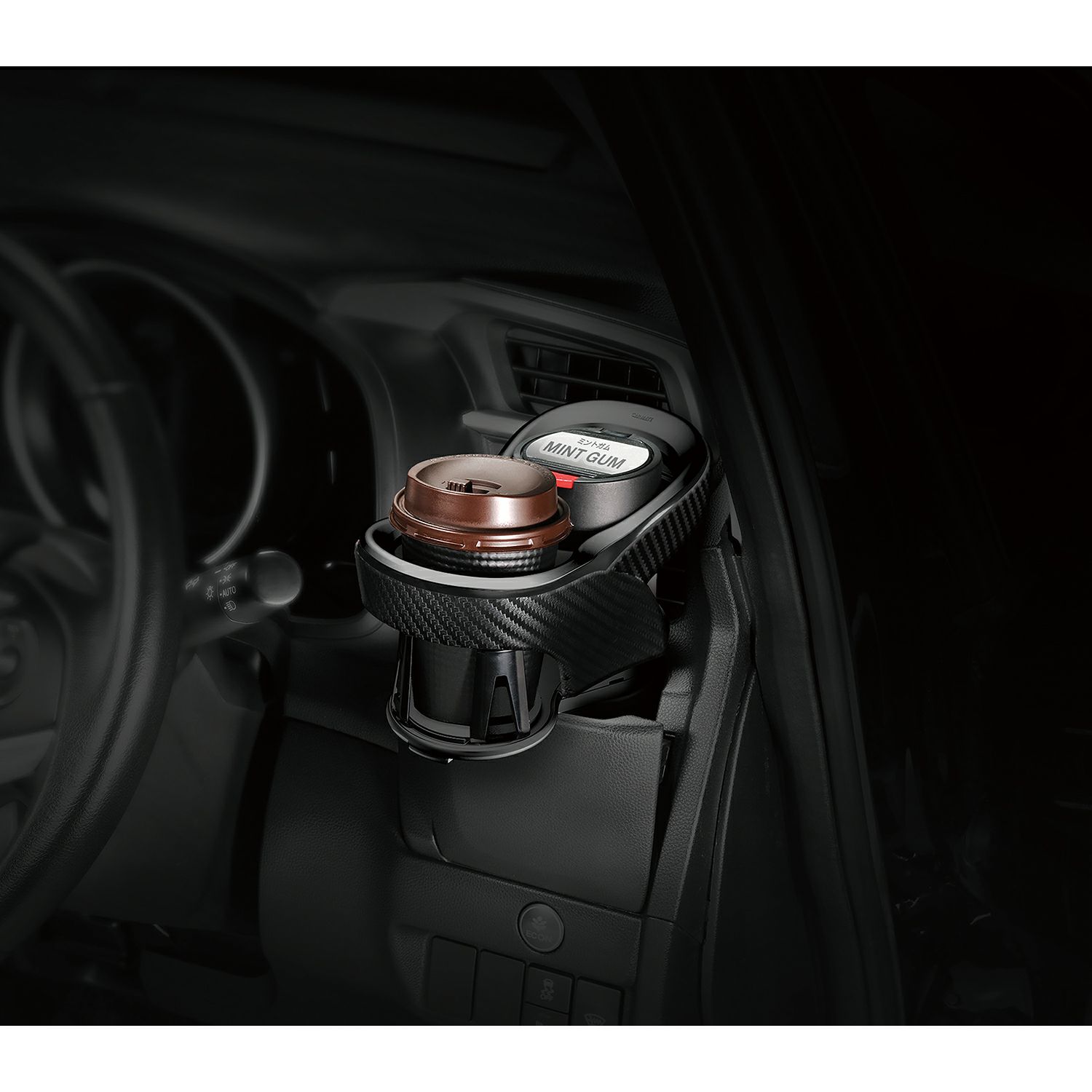 DZ523 ツインカップホルダー クワトロ Xカーボン調 BLACK EDITION