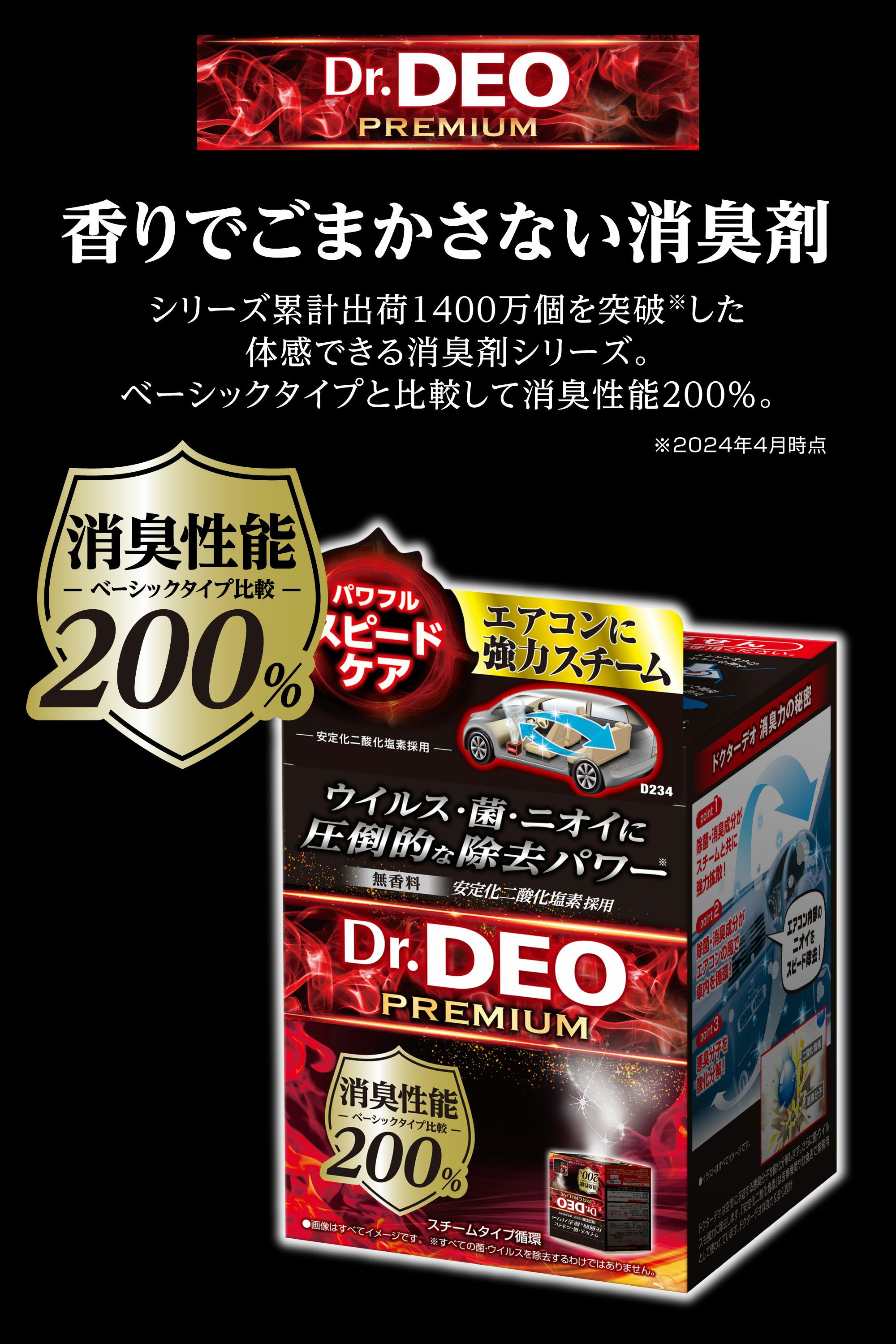 D234 ドクターデオプレミアム スチームタイプ 循環 無香 カーメイト 公式オンラインストア本店