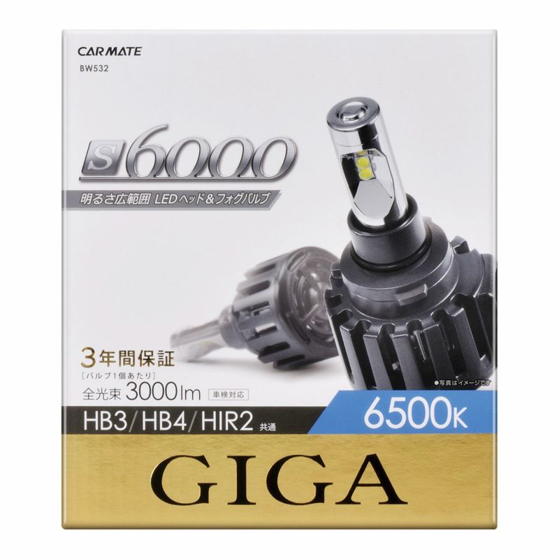 カーメイト BW572 GIGA LEDヘッド&フォグバルブ C5500 6000K HB3 HB4