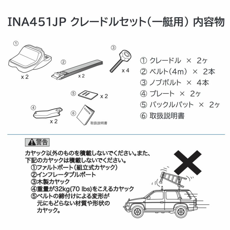 INA451JP クレードルセット(一艇用) | カーメイト 公式