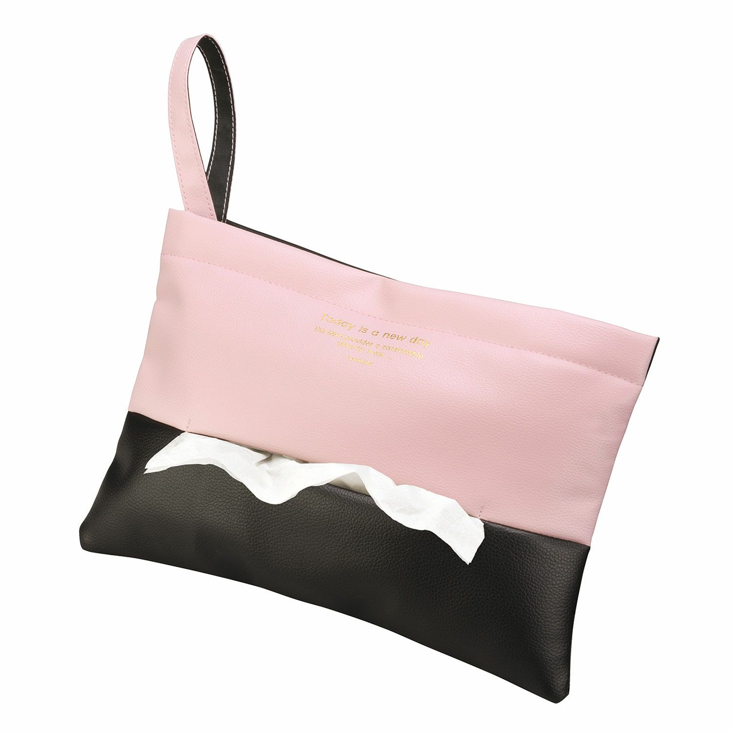 DZ324 ティシューケース クラッチバッグ FOR GIRLS ピンク×ブラック