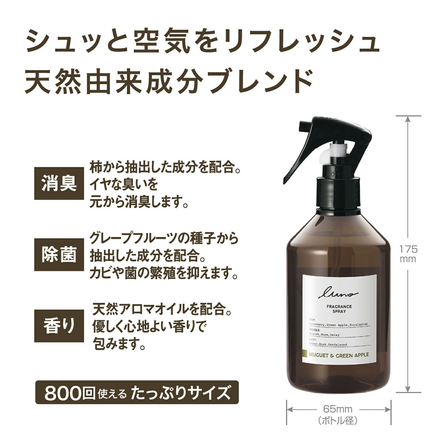 Dh421 ルーノ フレグランススプレー ミュゲ グリーンアップル カーメイト 公式オンラインストア本店