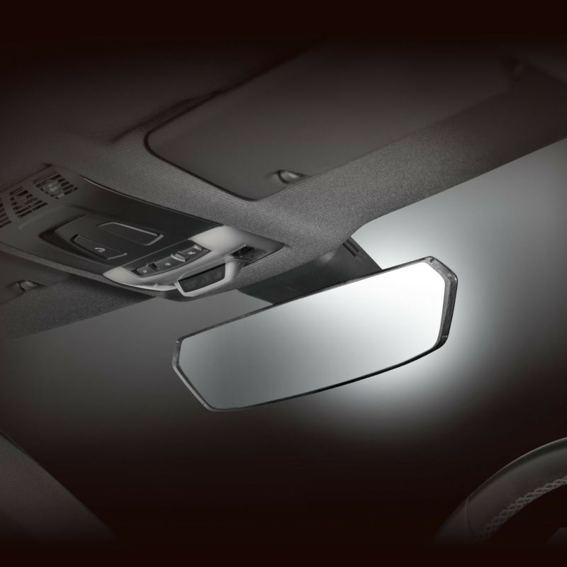 カーメイト 車用 ルームミラー 視界面積 2.3倍 CF-8 カーボンファイバー 3000SR 緩曲面鏡 300mm クローム鏡 DZ563