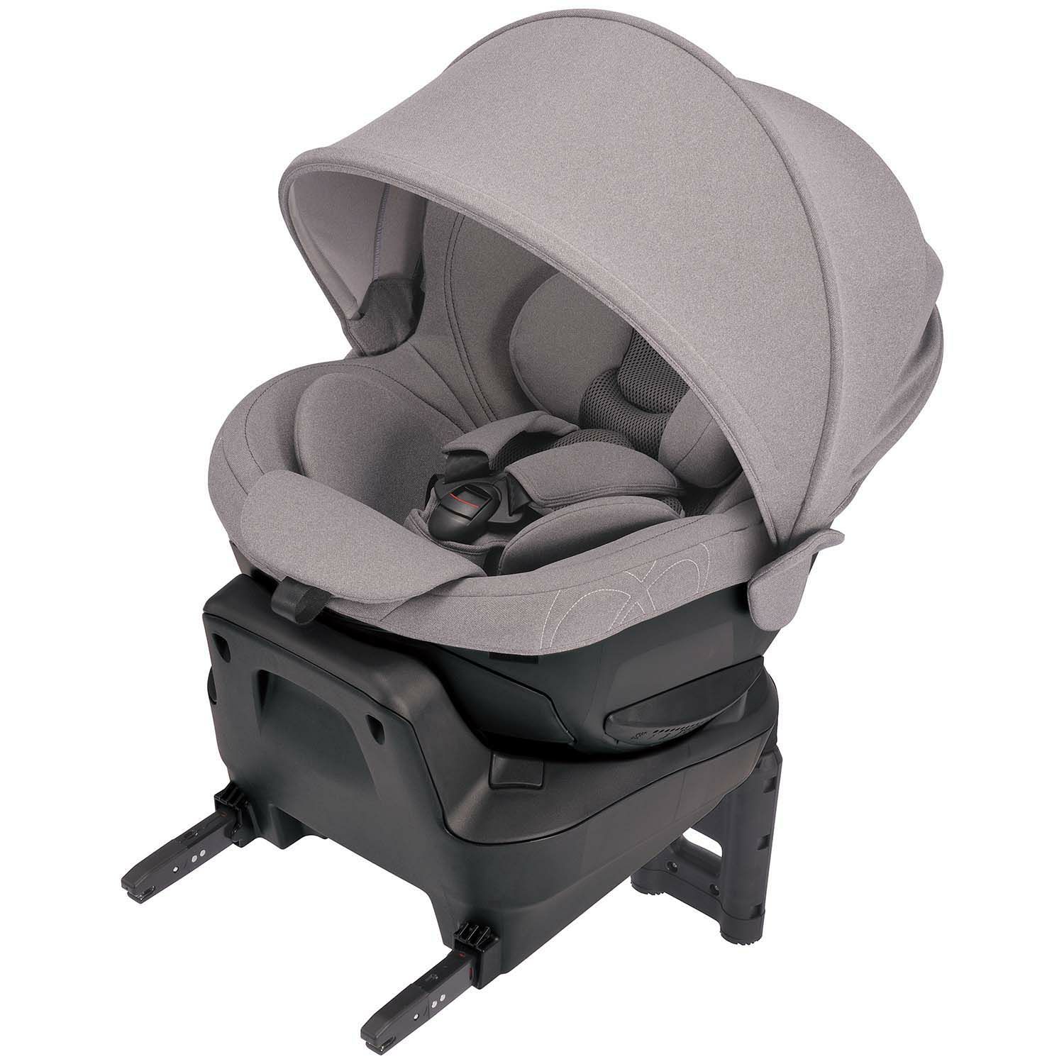 美品】エールべべ クルット4iプレミアム2 ナチュラルグレー ISOFIX うき 