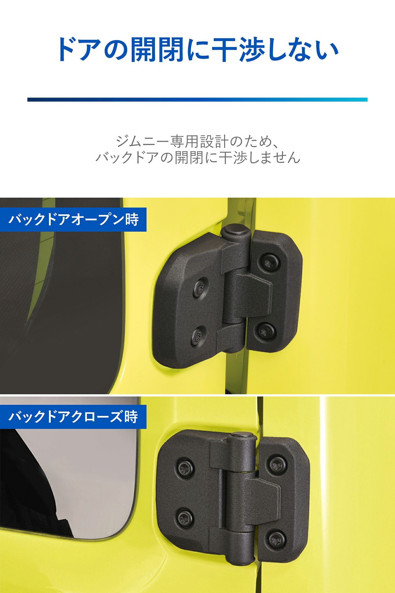 NZ873 ジムニー専用 ドレスアップパーツ バックドアヒンジカバー 