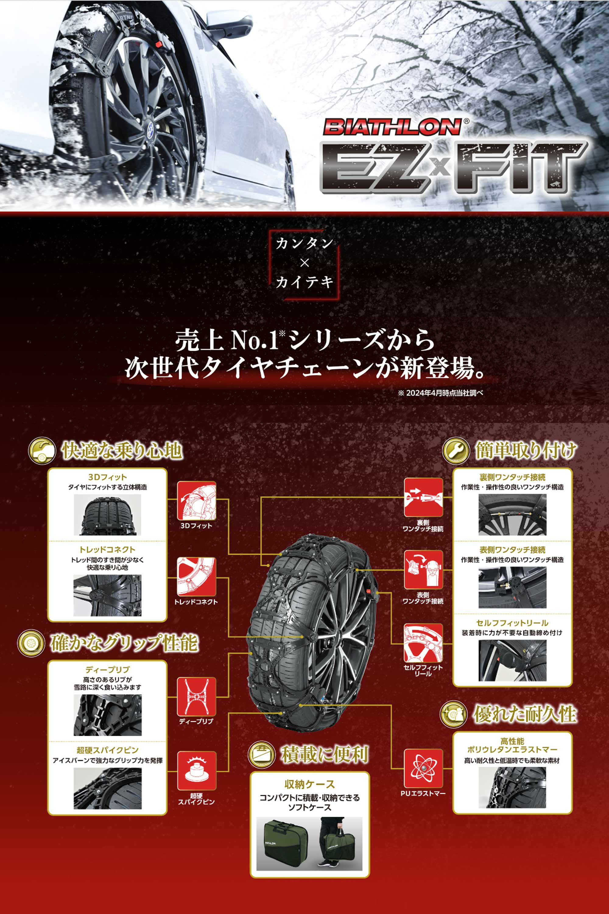 タイヤチェーン バイアスロン EASY 165/55R15（タイヤの滑り止め