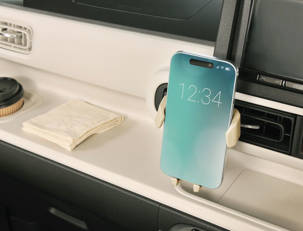 saページ SA43 スマホルダー ウィングキャッチ エアコン取り付け サンドベージュ