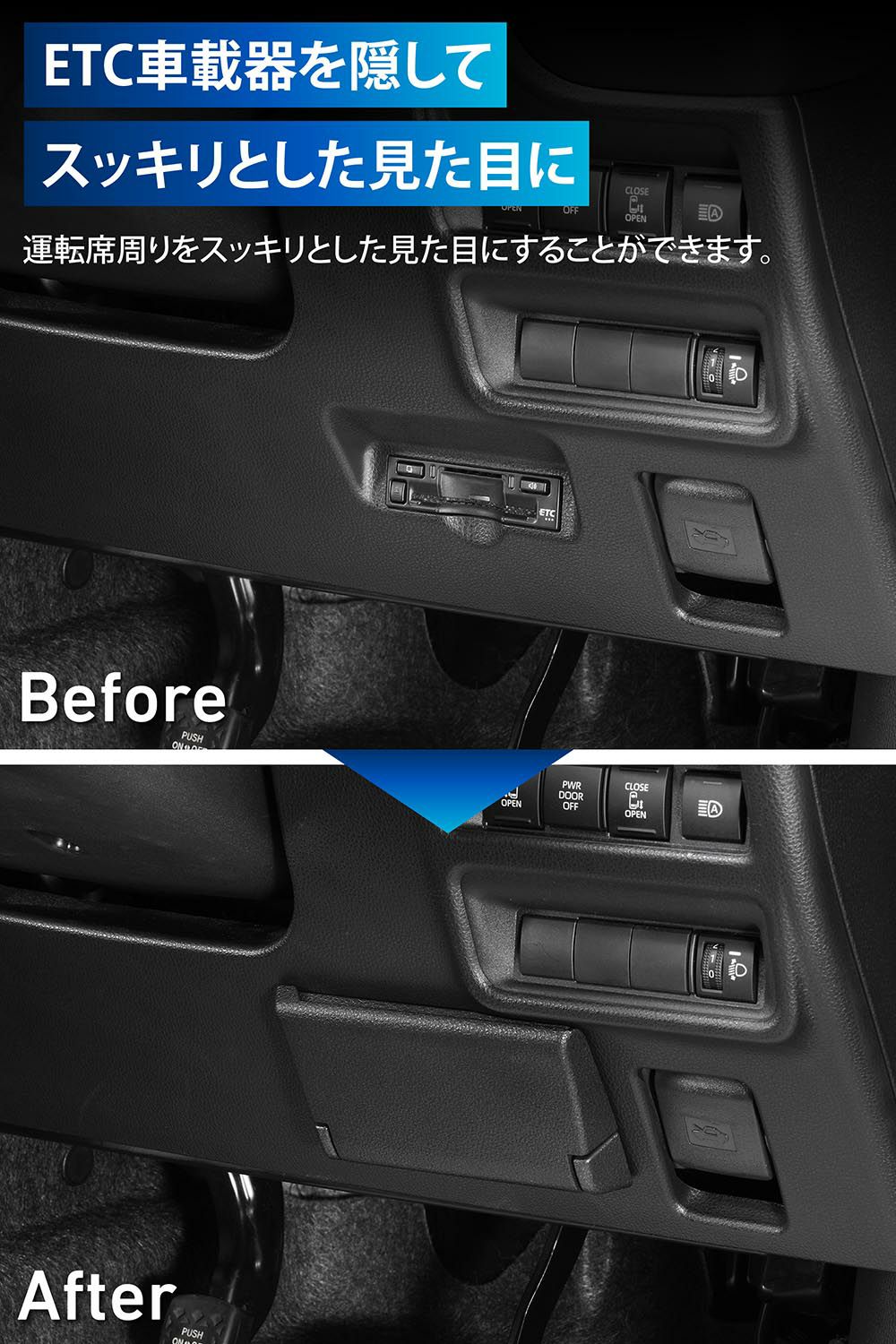 2024年国内新型車販売3位のシエンタに、まるで純正な『ETCカバー』新